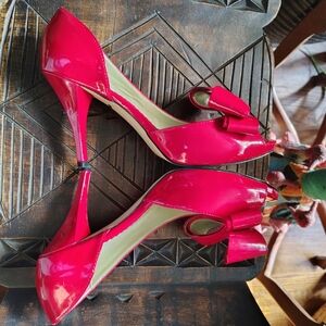 Anne Klein Vibrant Red Patent Heels